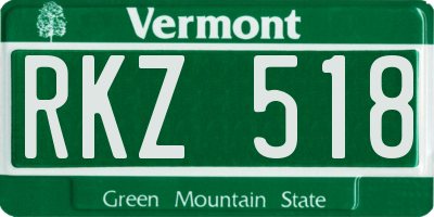 VT license plate RKZ518