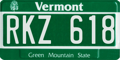 VT license plate RKZ618