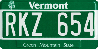 VT license plate RKZ654