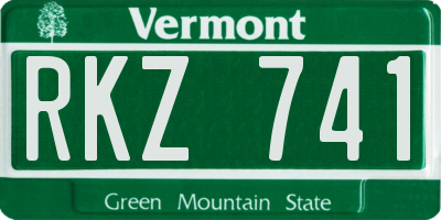 VT license plate RKZ741