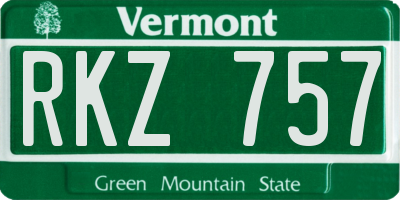 VT license plate RKZ757