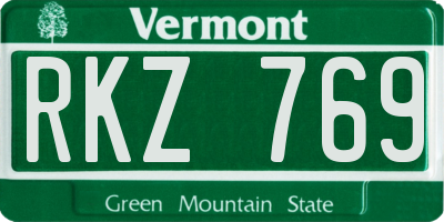 VT license plate RKZ769