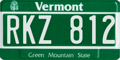 VT license plate RKZ812