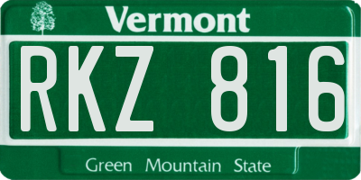 VT license plate RKZ816