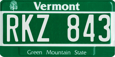 VT license plate RKZ843