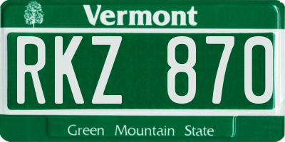 VT license plate RKZ870