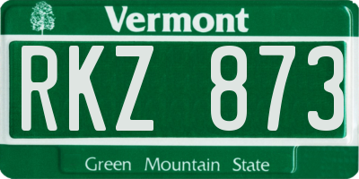VT license plate RKZ873