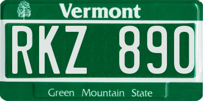 VT license plate RKZ890