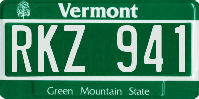 VT license plate RKZ941