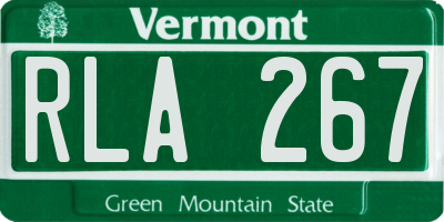 VT license plate RLA267