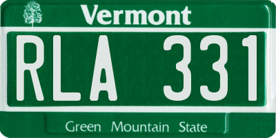 VT license plate RLA331