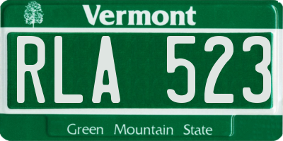 VT license plate RLA523