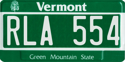 VT license plate RLA554