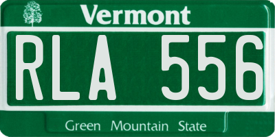 VT license plate RLA556