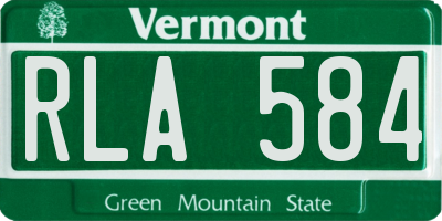 VT license plate RLA584