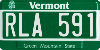 VT license plate RLA591