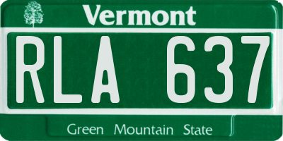 VT license plate RLA637