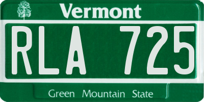 VT license plate RLA725