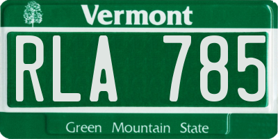 VT license plate RLA785