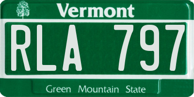 VT license plate RLA797