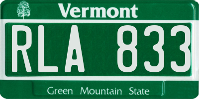 VT license plate RLA833