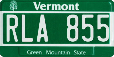 VT license plate RLA855