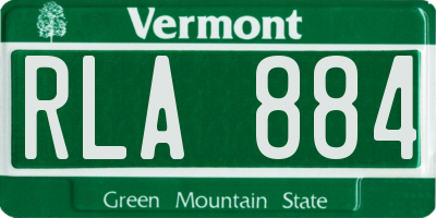 VT license plate RLA884