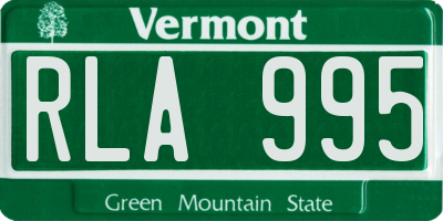 VT license plate RLA995