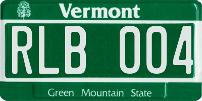 VT license plate RLB004