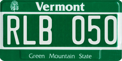 VT license plate RLB050