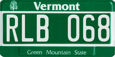 VT license plate RLB068