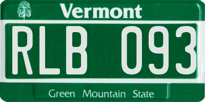 VT license plate RLB093