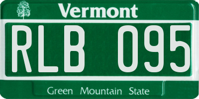 VT license plate RLB095