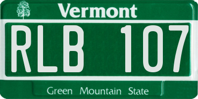 VT license plate RLB107