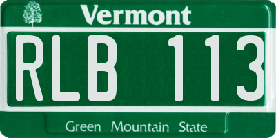 VT license plate RLB113