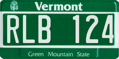 VT license plate RLB124