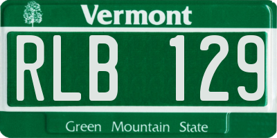 VT license plate RLB129
