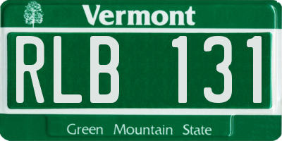 VT license plate RLB131