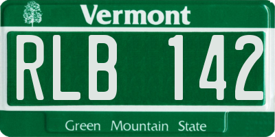 VT license plate RLB142