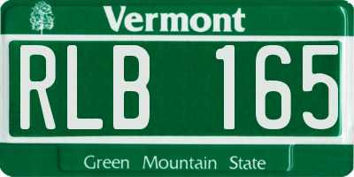 VT license plate RLB165