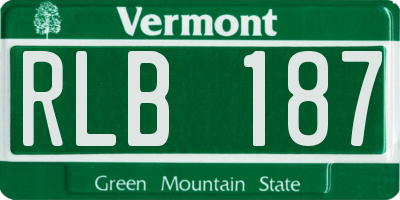 VT license plate RLB187