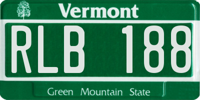 VT license plate RLB188