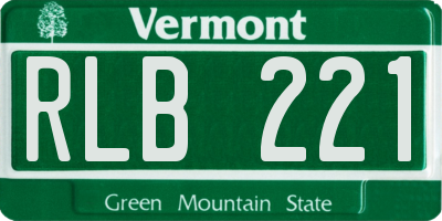 VT license plate RLB221