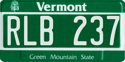 VT license plate RLB237
