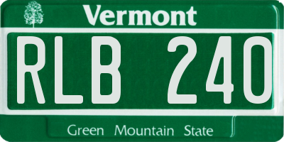 VT license plate RLB240