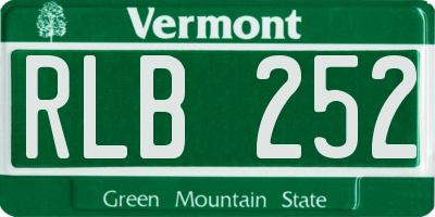 VT license plate RLB252