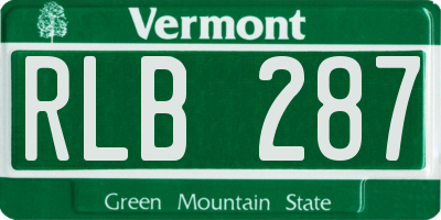 VT license plate RLB287
