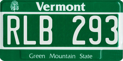 VT license plate RLB293