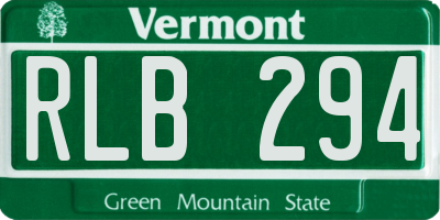 VT license plate RLB294