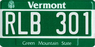 VT license plate RLB301